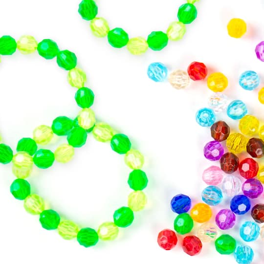 12 Pack: Faceted Acrylic Round Bead Value Pack